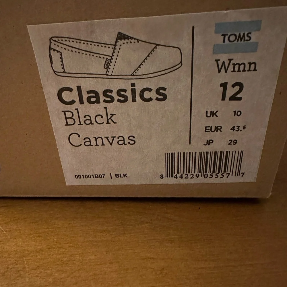 Toms Black Loafers Slip-Ons Casual Shoes - Picture 3 of 8